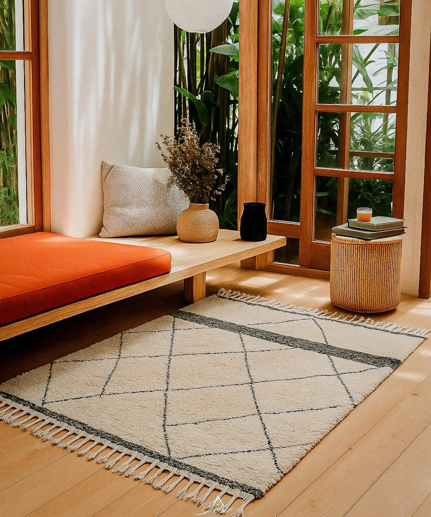 Handmade Treillis Rug-Berber Handicraft