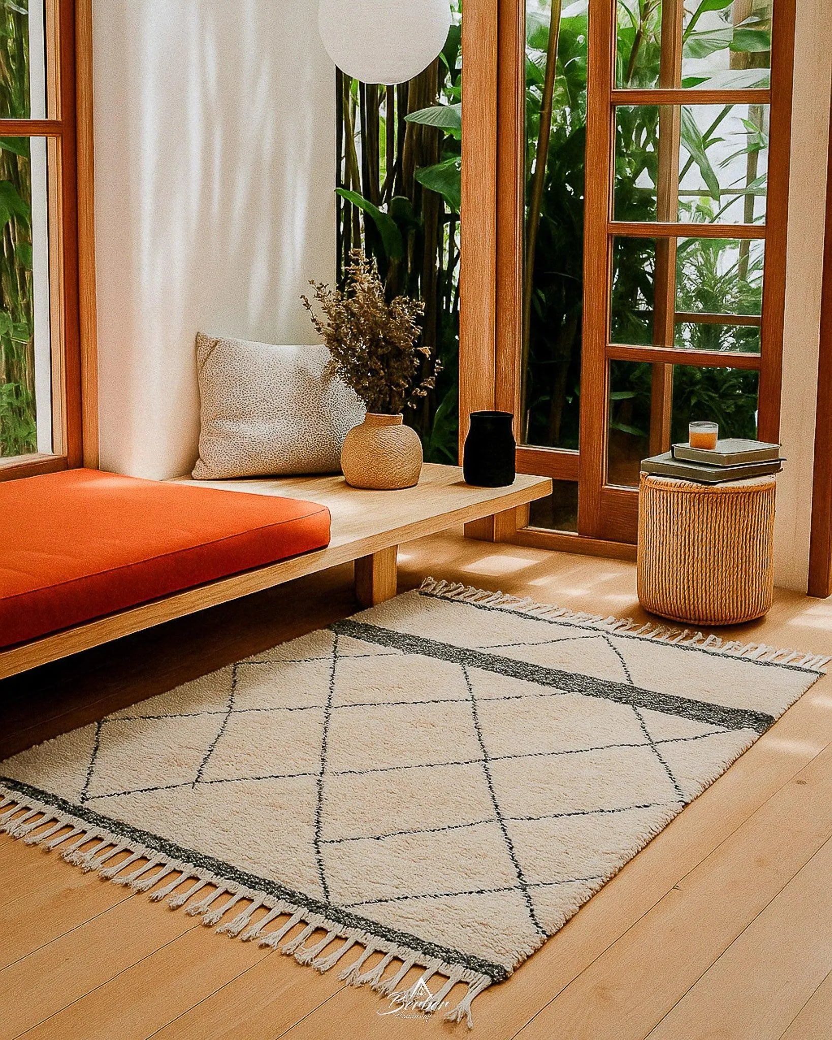 Handmade Treillis Rug-Berber Handicraft