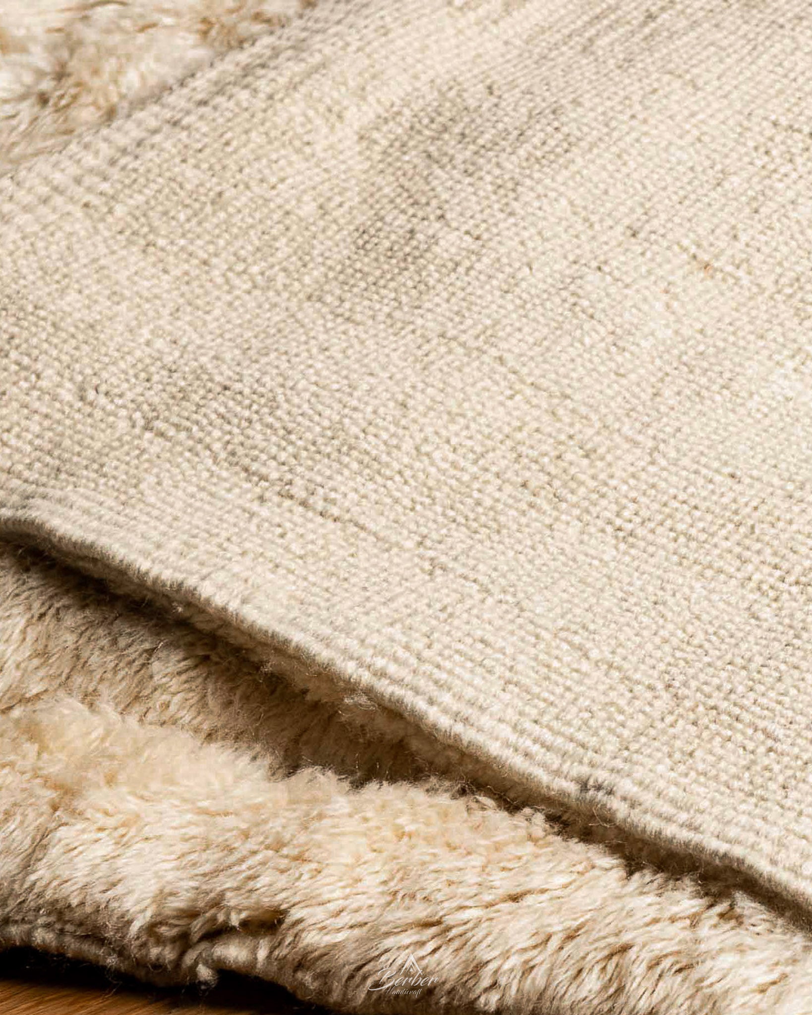 Handmade Berber Moroccan Rug 3 X 5 Ft | 90 X 150 Cm / With Tassels / Short (0.4” / 1 cm)
