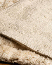 Handmade Berber Moroccan Rug 3 X 5 Ft | 90 X 150 Cm / With Tassels / Short (0.4” / 1 cm)