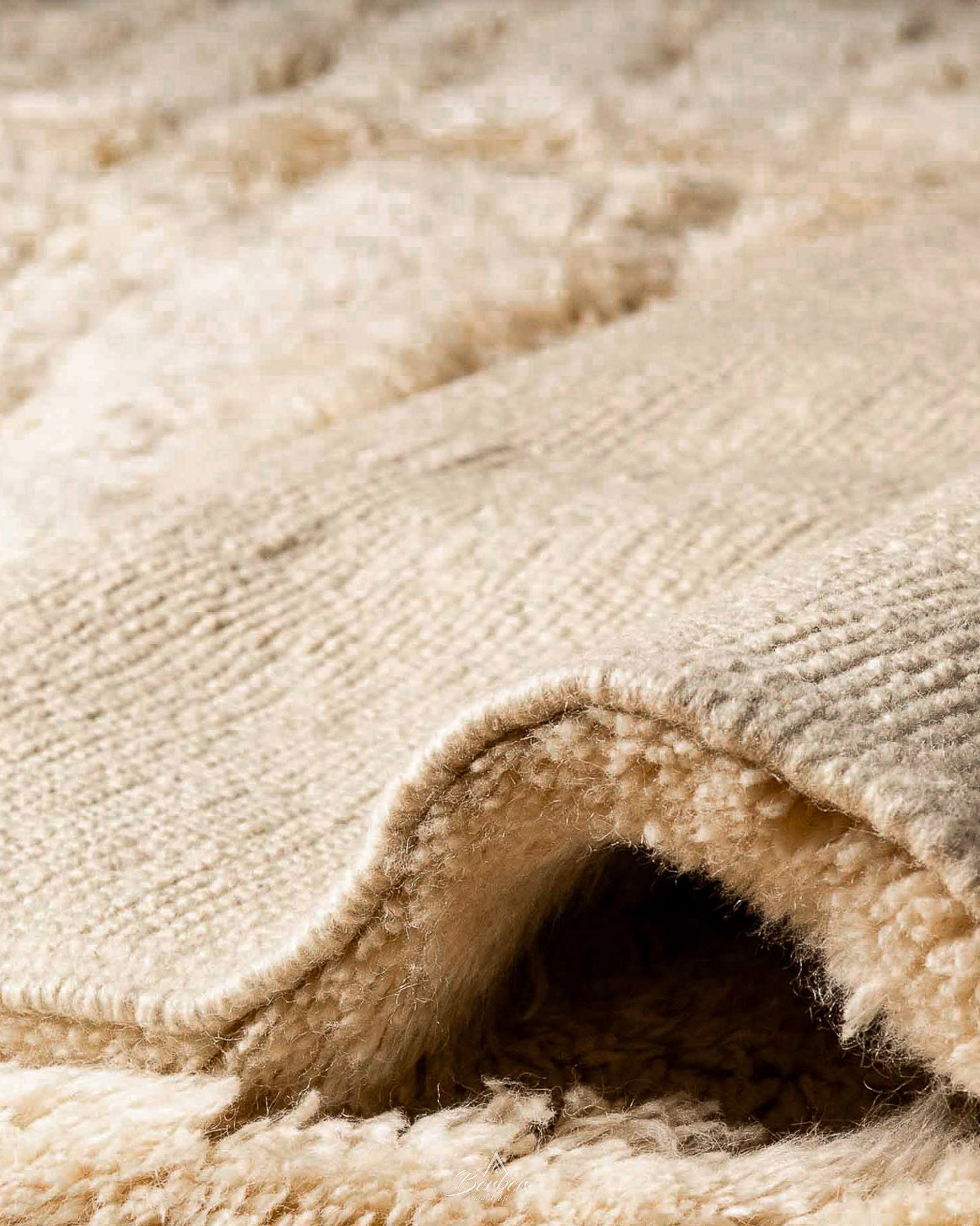 Handmade Berber Moroccan Rug 3 X 5 Ft | 90 X 150 Cm / With Tassels / Short (0.4” / 1 cm)