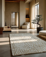 Moroccan Tribal Rug 3 X 5 Ft | 90 X 150 Cm / With Tassels / Short (0.4” / 1 cm)