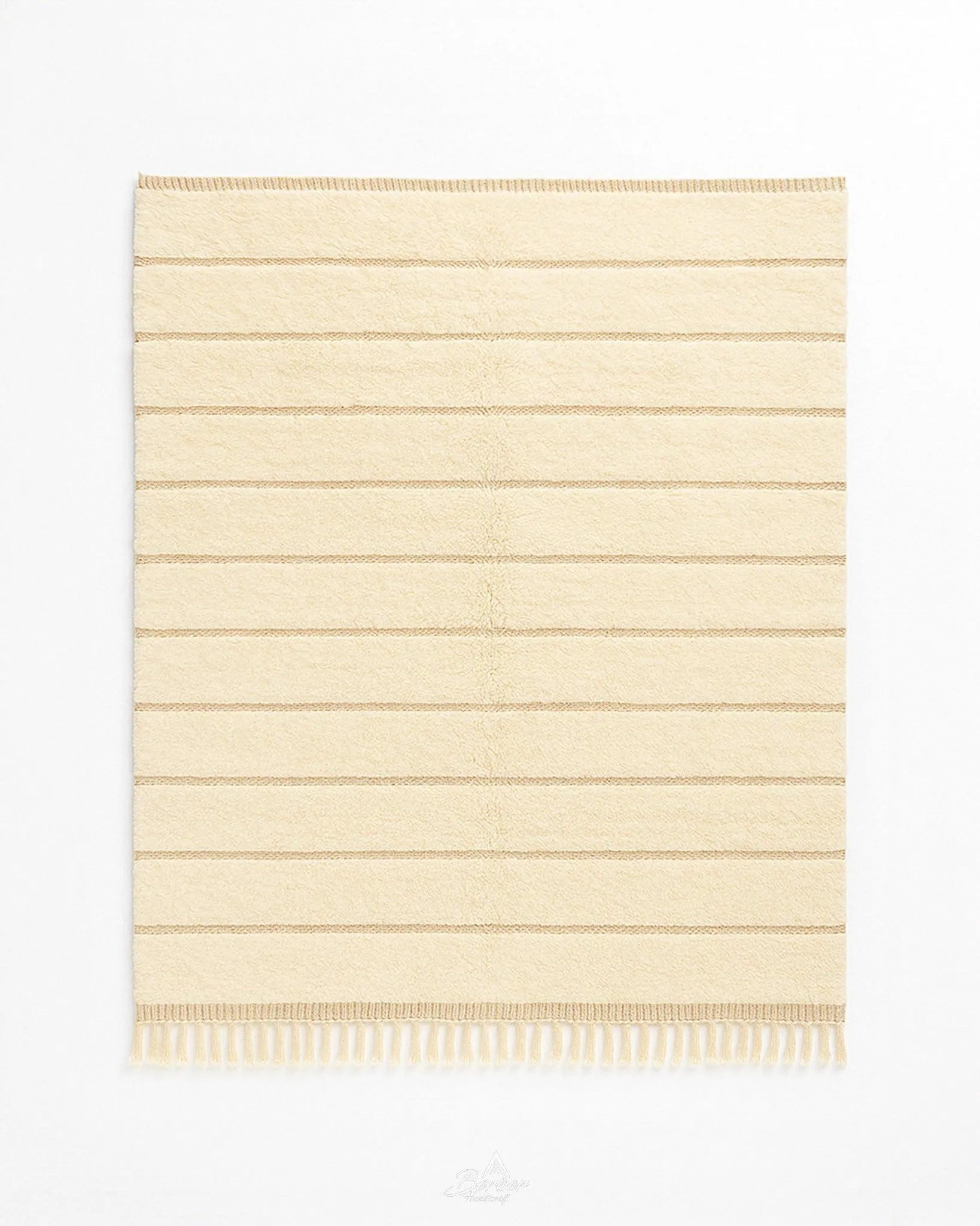 Handwoven Area Rug 3 X 5 Ft | 90 X 150 Cm / With Tassels / Short (0.4” / 1 cm)