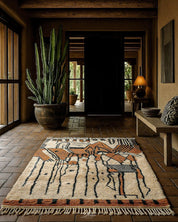 Handwoven Boho Rug 3 X 5 Ft | 90 X 150 Cm / With Tassels / Short (0.4” / 1 cm)
