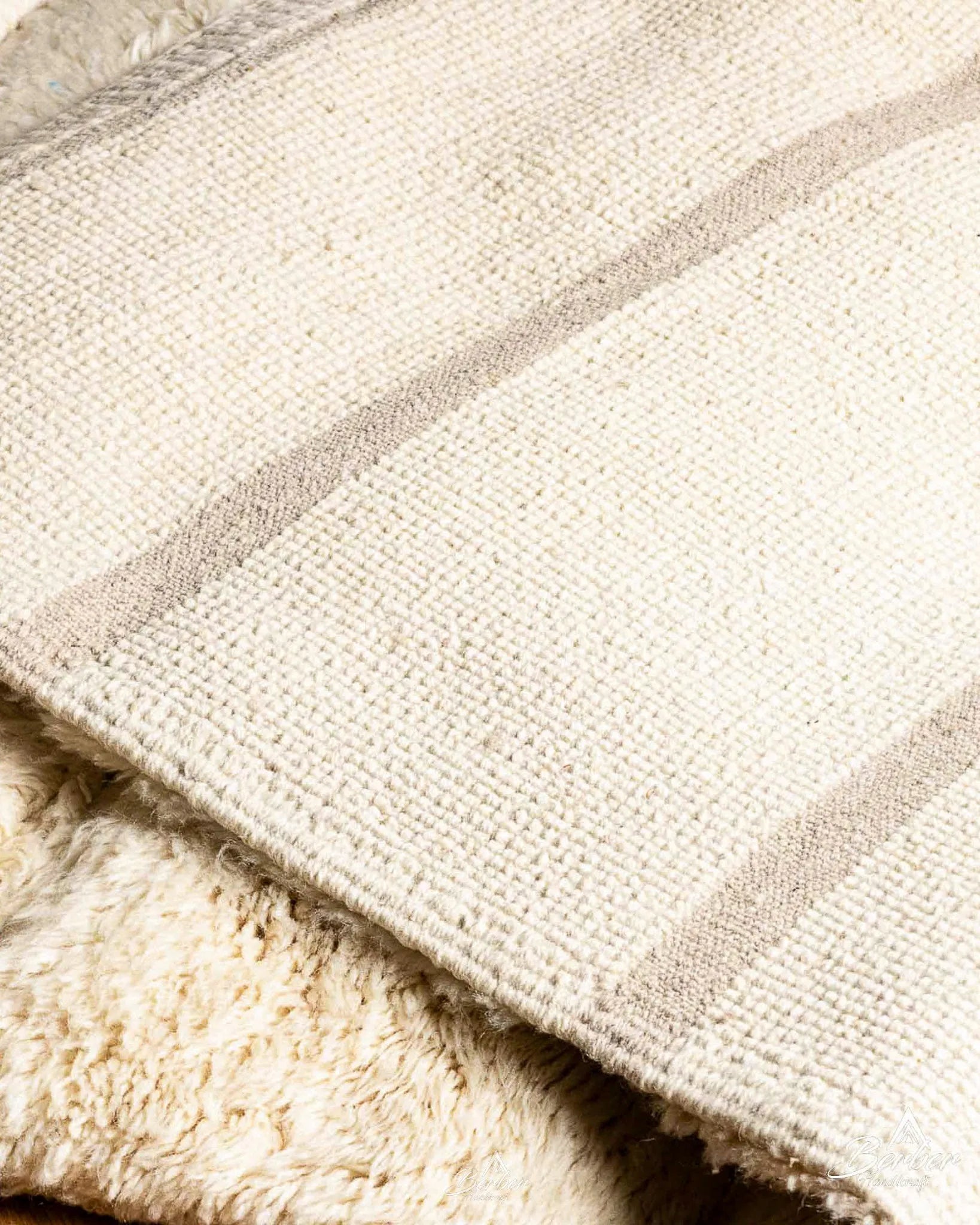 Handwoven Moroccan Rug 3 X 5 Ft | 90 X 150 Cm / With Tassels / Short (0.4” / 1 cm)