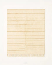 Handwoven Moroccan Rug 3 X 5 Ft | 90 X 150 Cm / With Tassels / Short (0.4” / 1 cm)