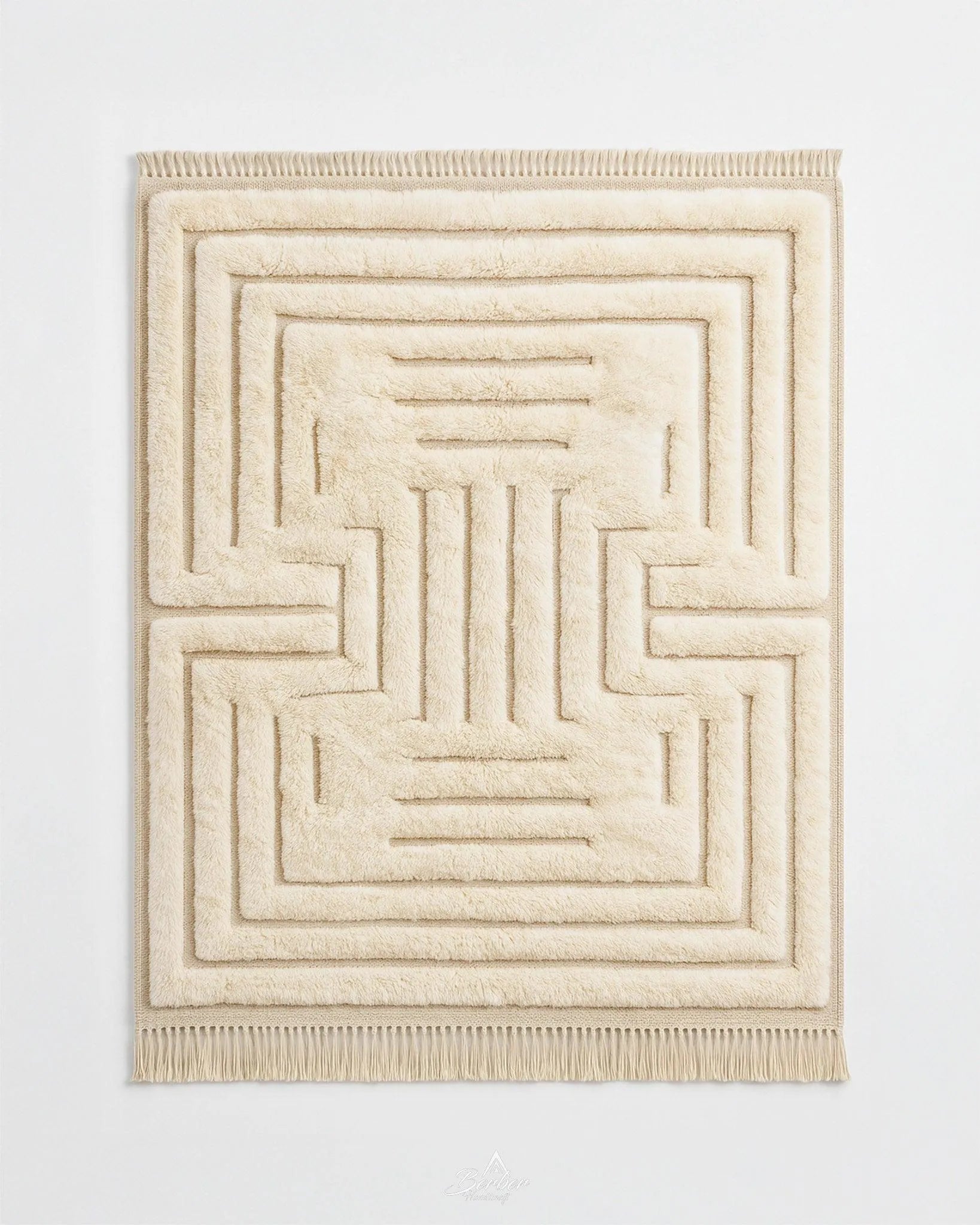 Handwoven nuLOOM Rug 3 X 5 Ft | 90 X 150 Cm / With Tassels / Short (0.4” / 1 cm)