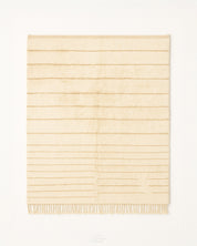 Handwoven Moroccan Rug 3 X 5 Ft | 90 X 150 Cm / With Tassels / Short (0.4” / 1 cm)