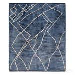 Blue Abstract Moroccan Rug - Berber Handicraft