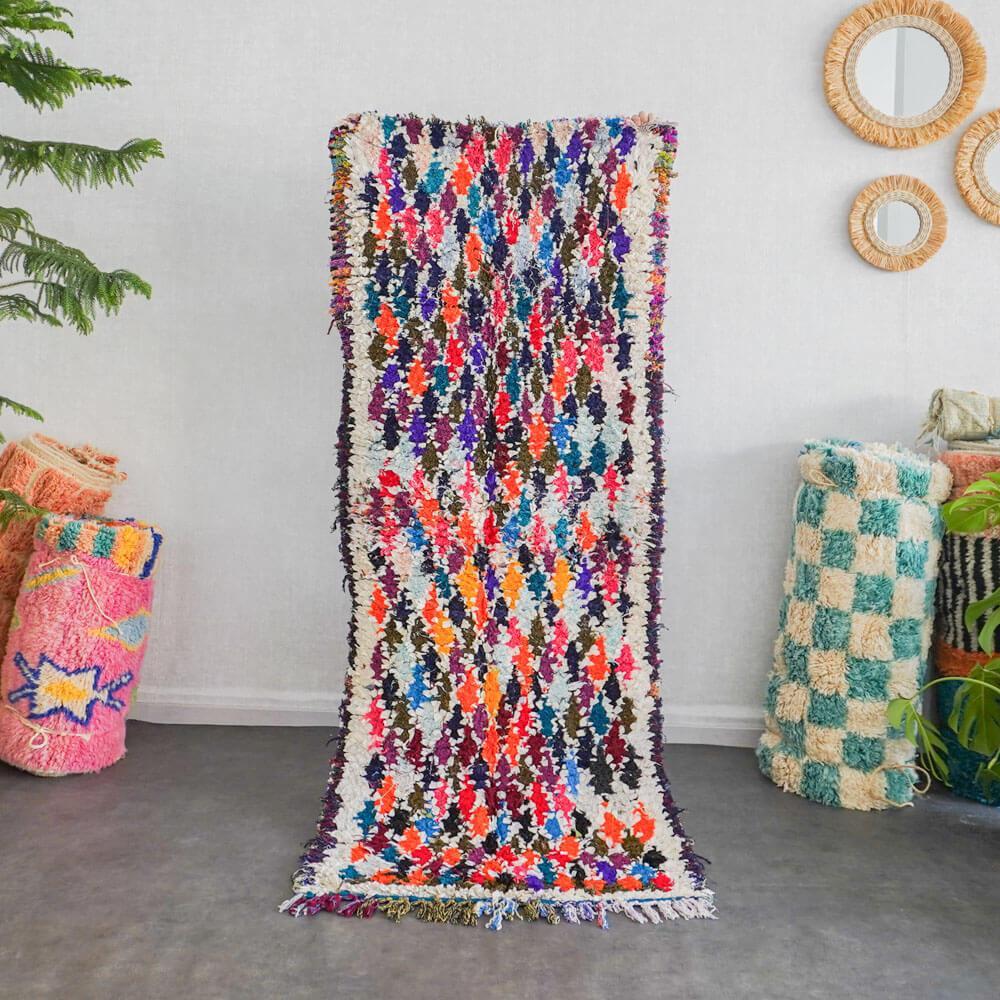 Unique Boucherouite rug-Berber Handicraft
