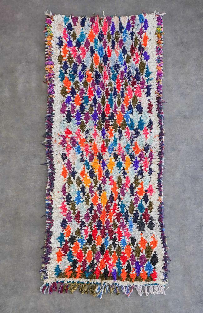 Unique Boucherouite rug-Berber Handicraft