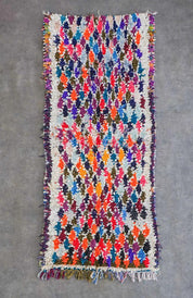 Unique Boucherouite rug-Berber Handicraft