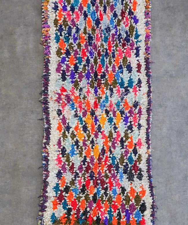 Unique Boucherouite rug-Berber Handicraft