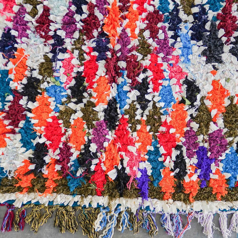 Unique Boucherouite rug-Berber Handicraft