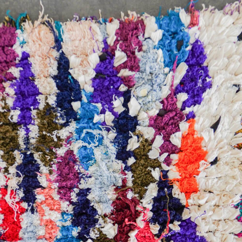 Unique Boucherouite rug-Berber Handicraft