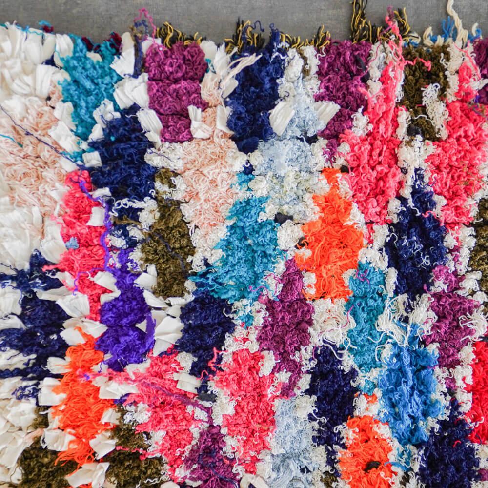 Unique Boucherouite rug-Berber Handicraft
