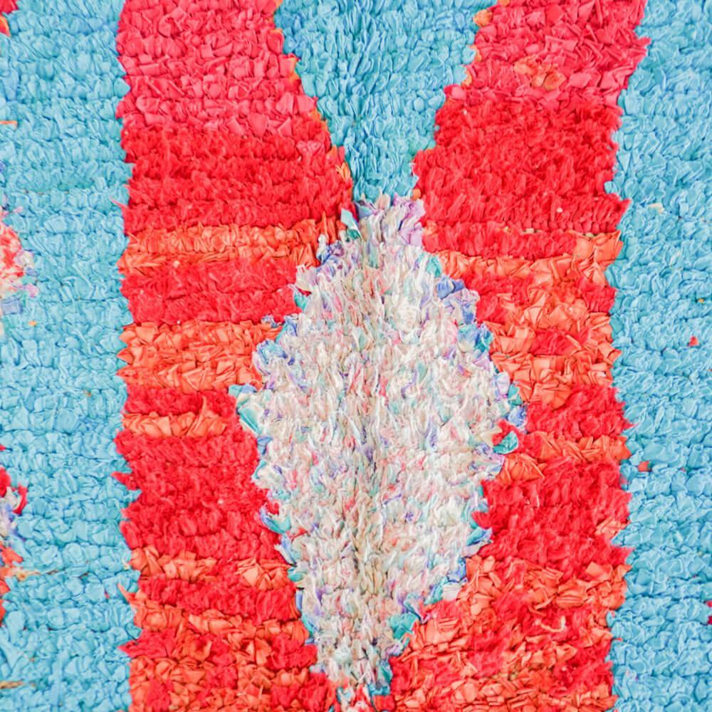 Blue and red runner rug-Berber Handicraft
