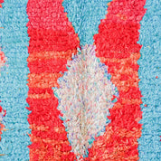 Blue and red runner rug-Berber Handicraft