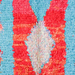 Blue and red runner rug