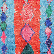 Blue and red runner rug-Berber Handicraft