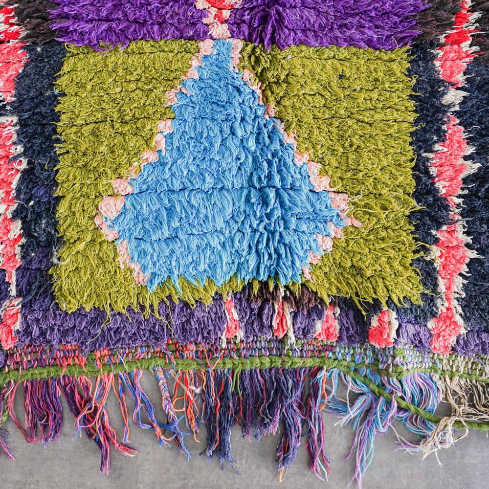 Colorful Boucherouite runner-Berber Handicraft