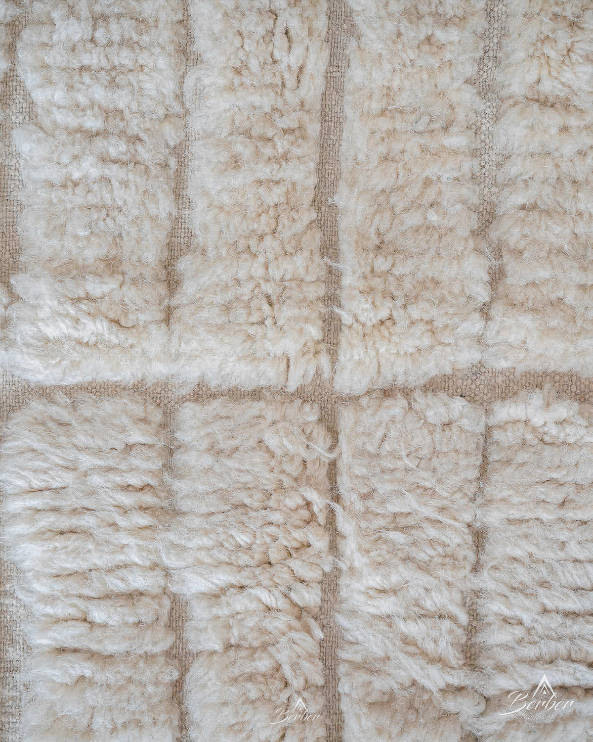 Ivory Moroccan Rug 3 X 5 Ft | 90 X 150 Cm / With Tassels / Short (0.4” / 1 cm)