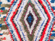 Colorful grid Boucherouite rug-Berber Handicraft