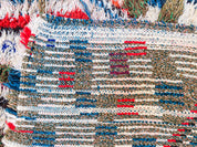 Colorful grid Boucherouite rug-Berber Handicraft