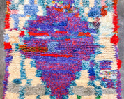 Blue Boucherouite runner rug-Berber Handicraft