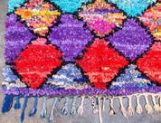 Vintage Boujaad Boucherouite rug-Berber Handicraft