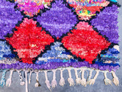 Vintage Boujaad Boucherouite rug-Berber Handicraft