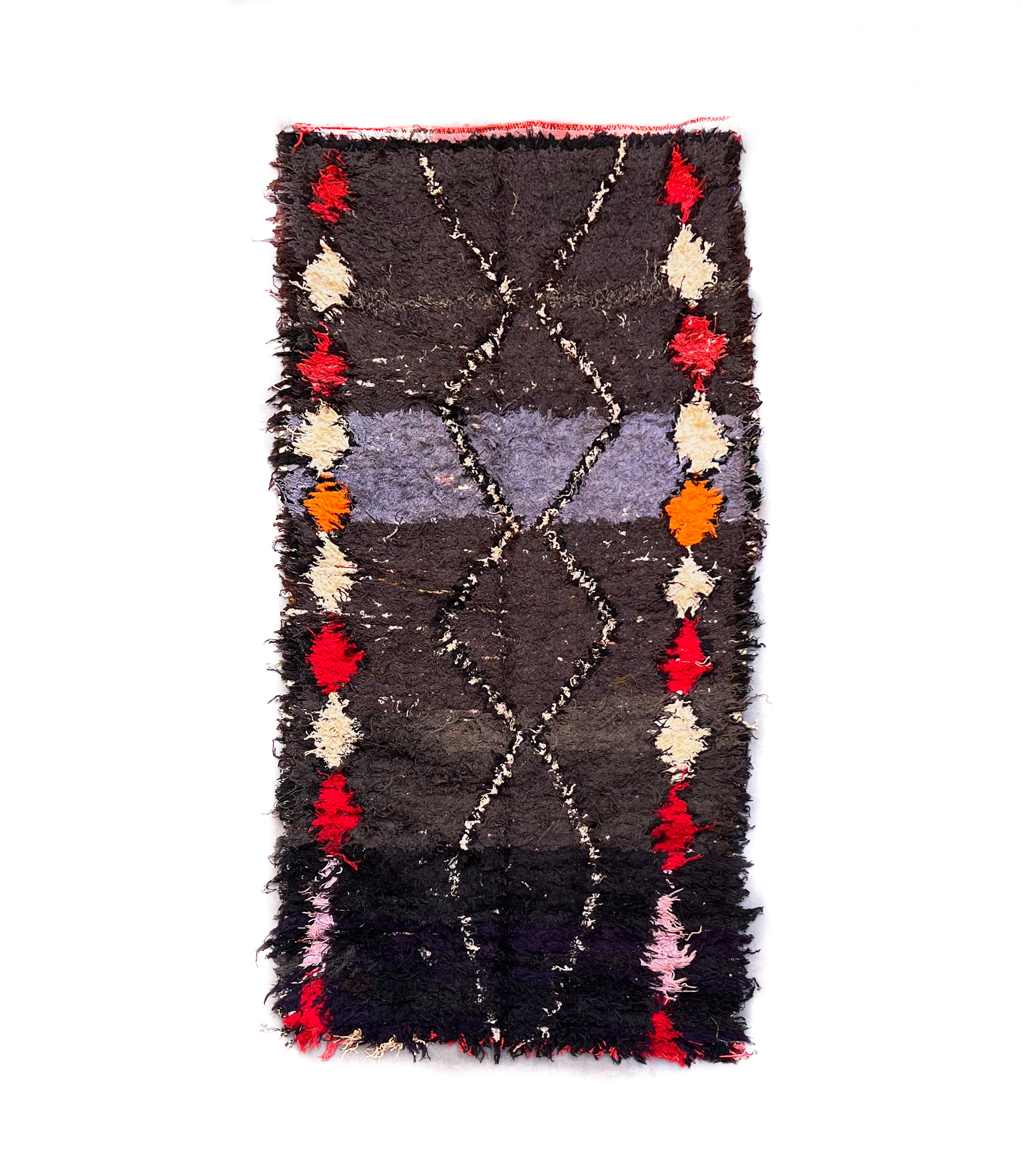 Black Boucherouite runner-Berber Handicraft