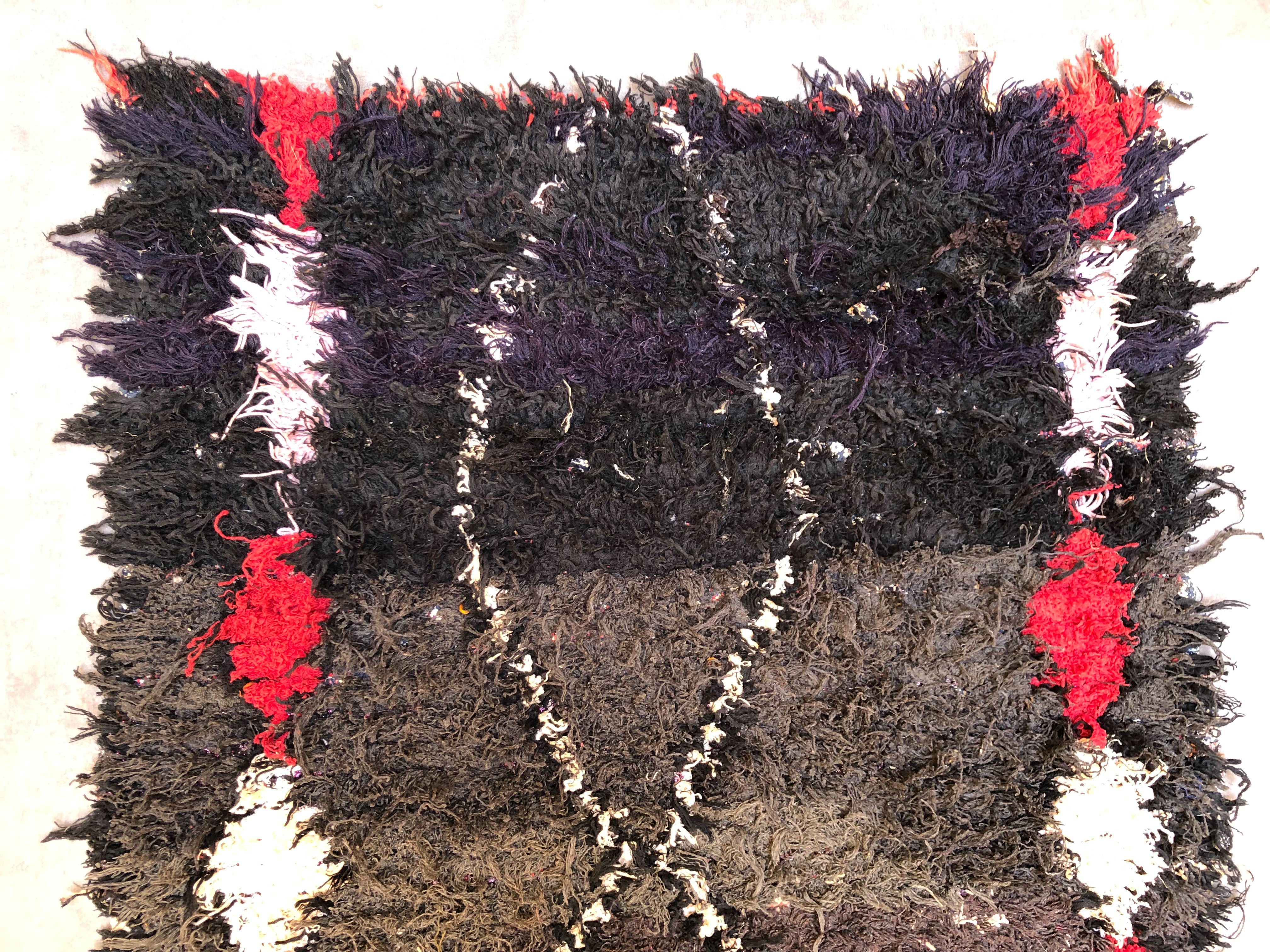 Black Boucherouite runner-Berber Handicraft