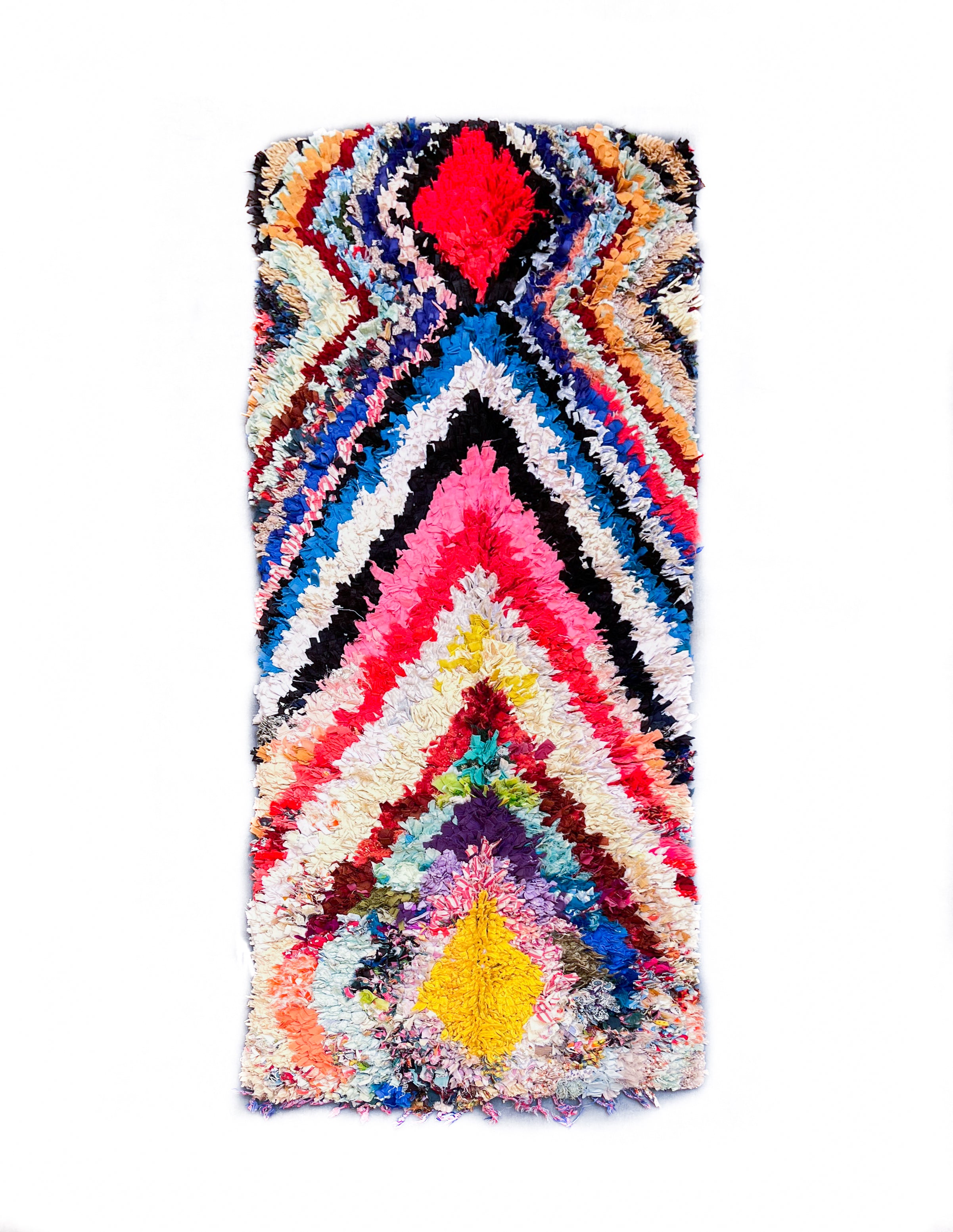 Moroccan Boucherouite runner-Berber Handicraft