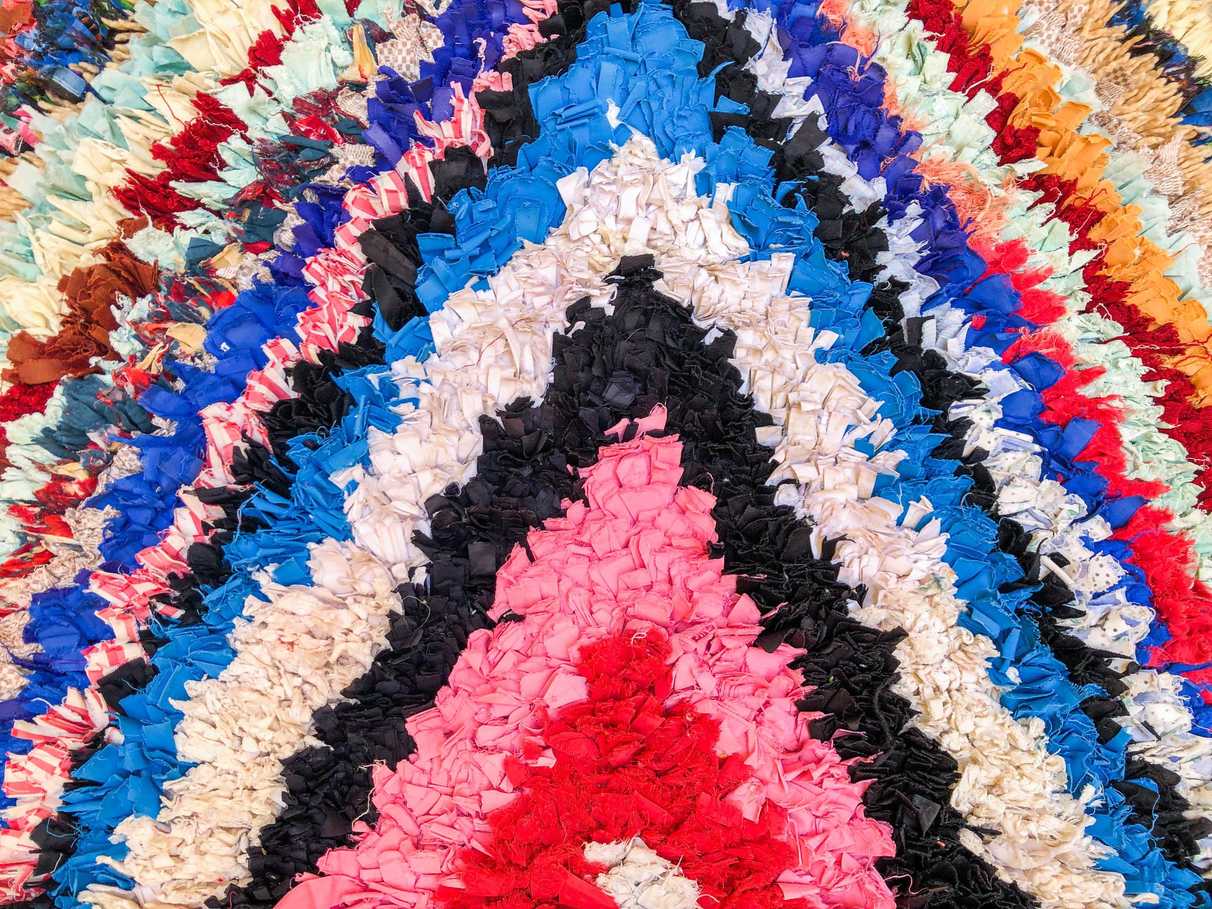 Moroccan Boucherouite runner-Berber Handicraft