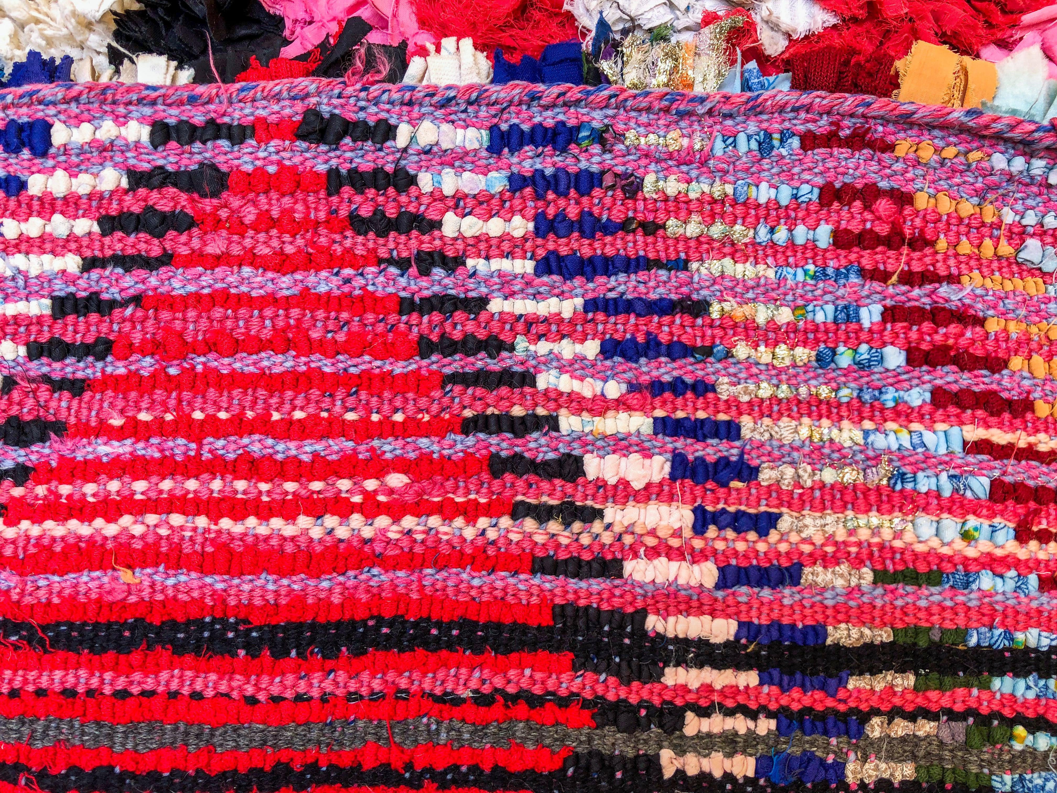 Moroccan Boucherouite runner-Berber Handicraft