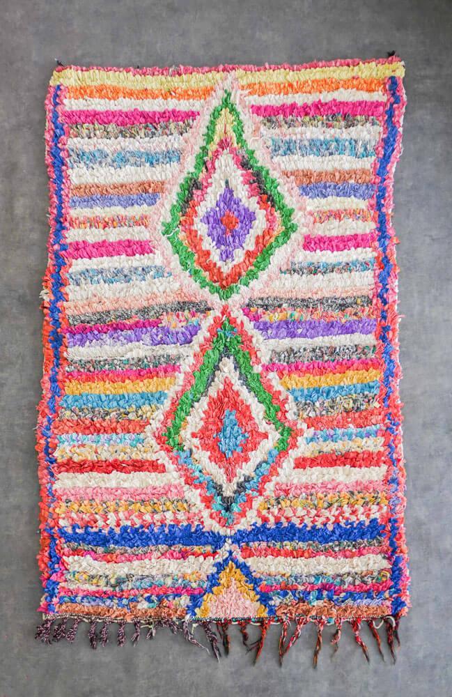 Decorative Boucherouite rug-Berber Handicraft