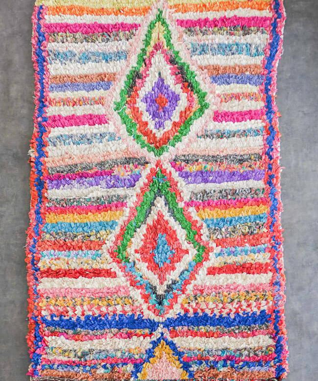 Decorative Boucherouite rug-Berber Handicraft