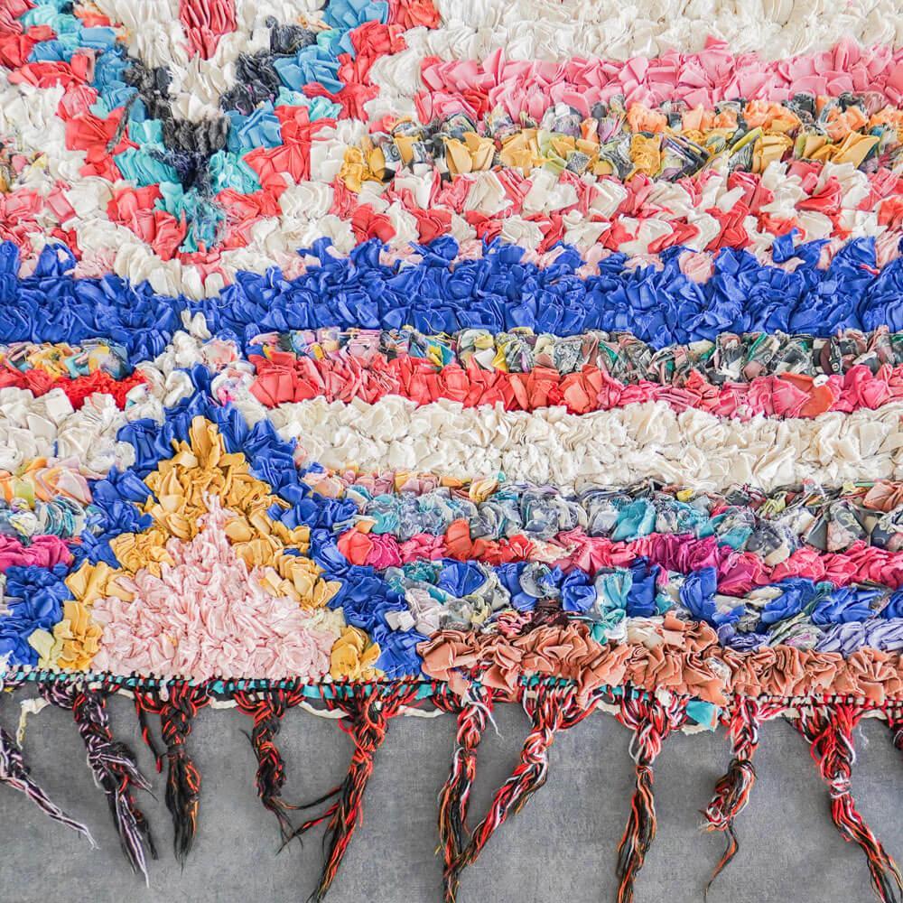 Decorative Boucherouite rug-Berber Handicraft