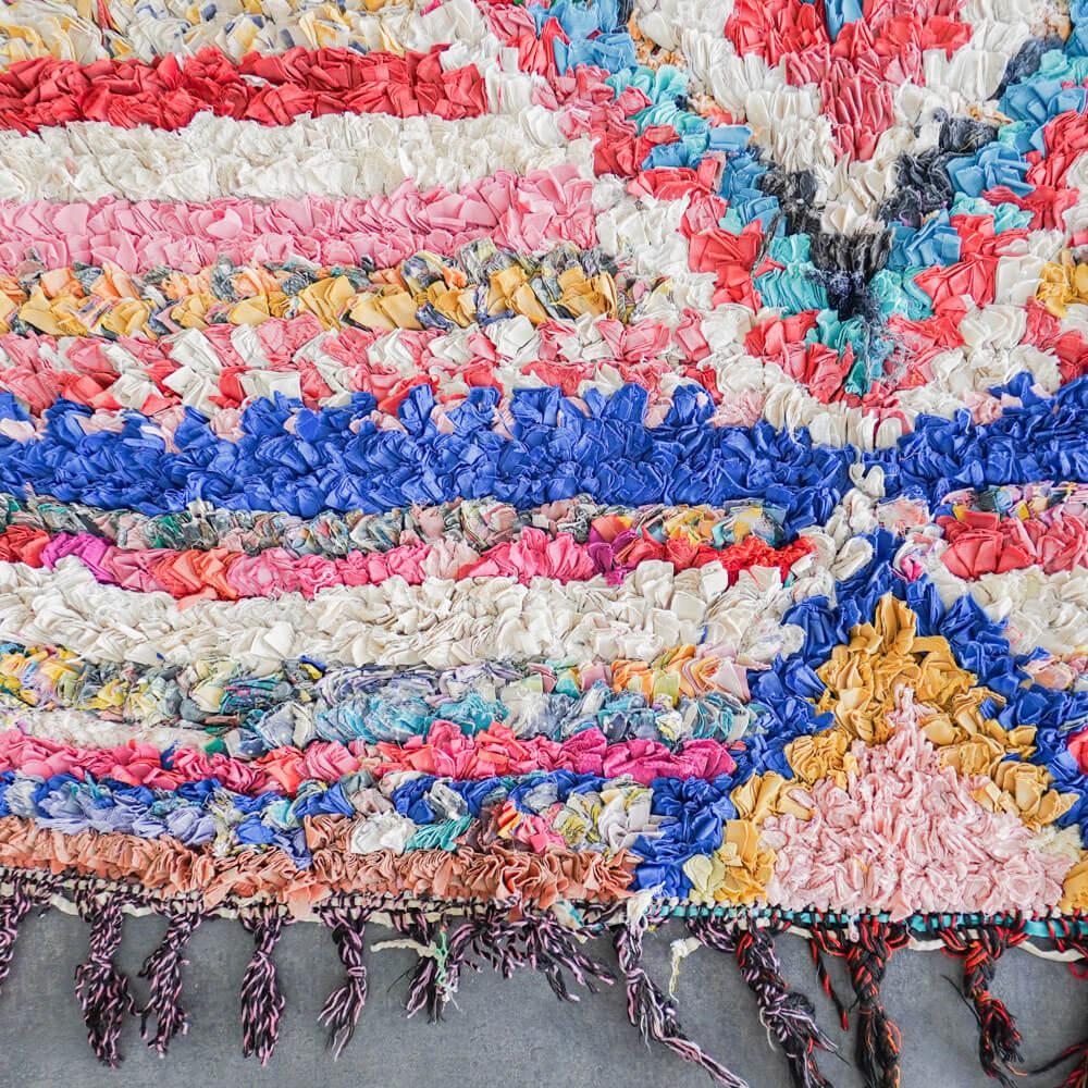 Decorative Boucherouite rug-Berber Handicraft