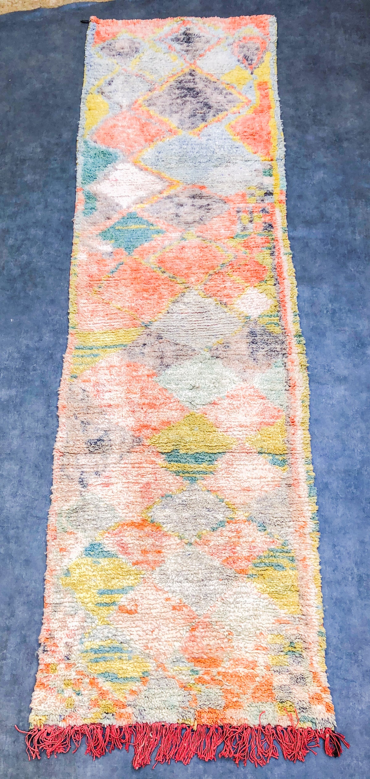 Colorful orange Boujaad runner rug