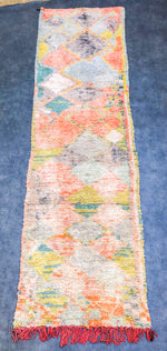 Colorful orange Boujaad runner rug