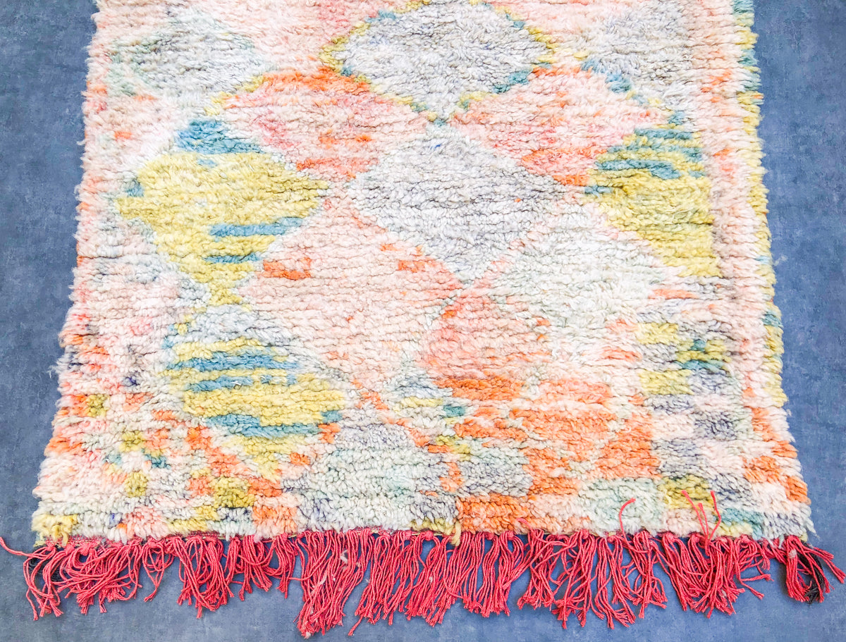 Colorful orange Boujaad runner rug