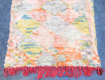 Colorful orange Boujaad runner rug