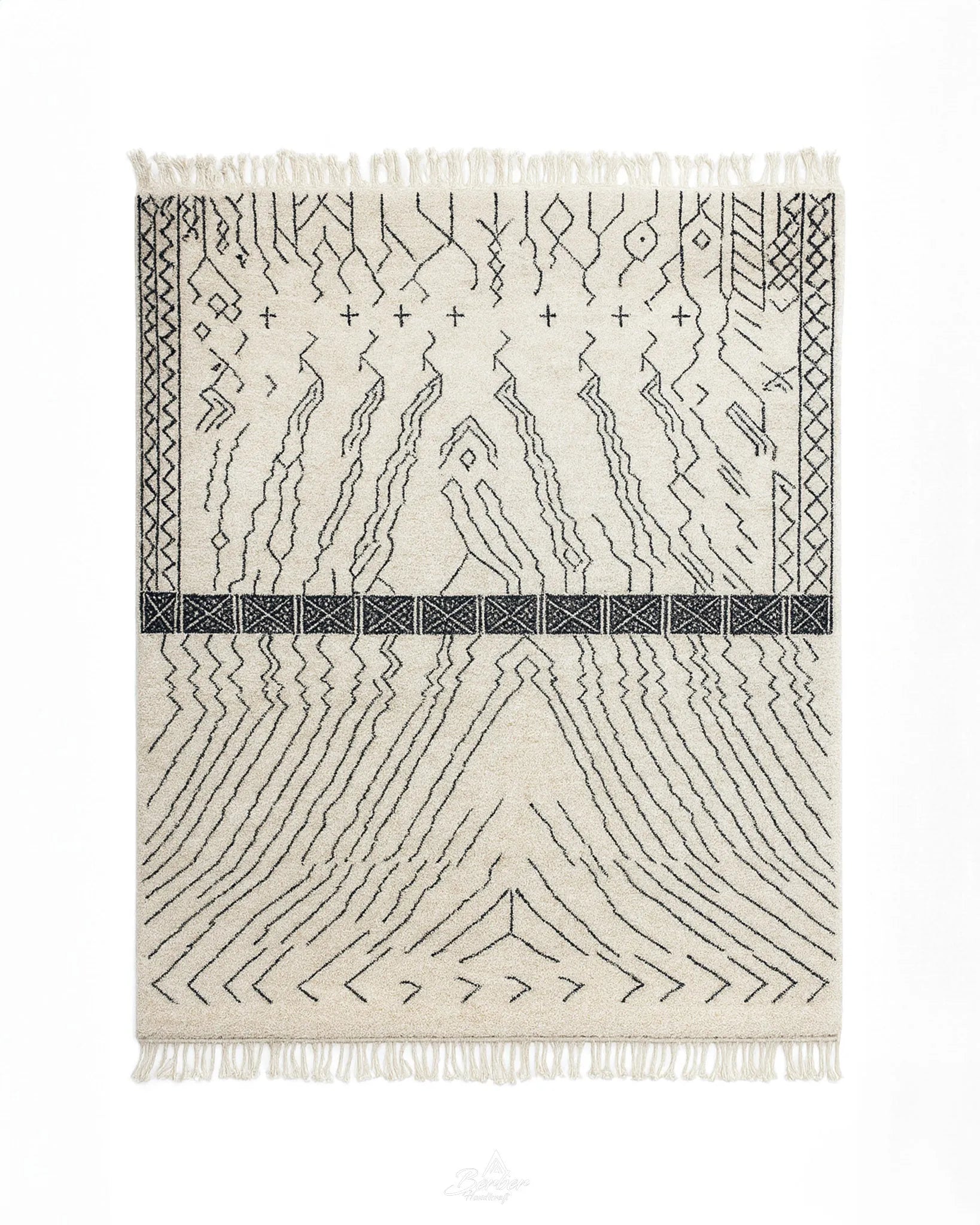 Minimalist Area Rug-Berber Handicraft