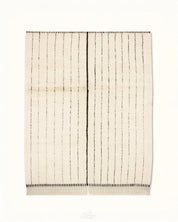 Minimalist Beni Ourain Rug 3 X 5 Ft | 90 X 150 Cm / With Tassels / Short (0.4” / 1 cm)