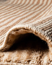 Minimalist Brown Striped Rug 3 X 5 Ft | 90 X 150 Cm / With Tassels / Short (0.4” / 1 cm)