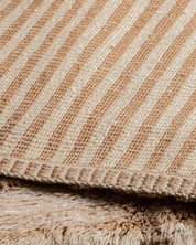 Minimalist Brown Striped Rug 3 X 5 Ft | 90 X 150 Cm / With Tassels / Short (0.4” / 1 cm)