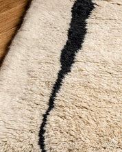 Minimalist Moroccan Runner Rug 2 X 6 Ft | 60 X 180 Cm / With Tassels / Short (0.4” / 1 cm)