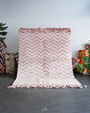 Minimalist Pink Rug 3 X 5 Ft | 90 X 150 Cm / With Tassels / Short (0.4” / 1 cm)